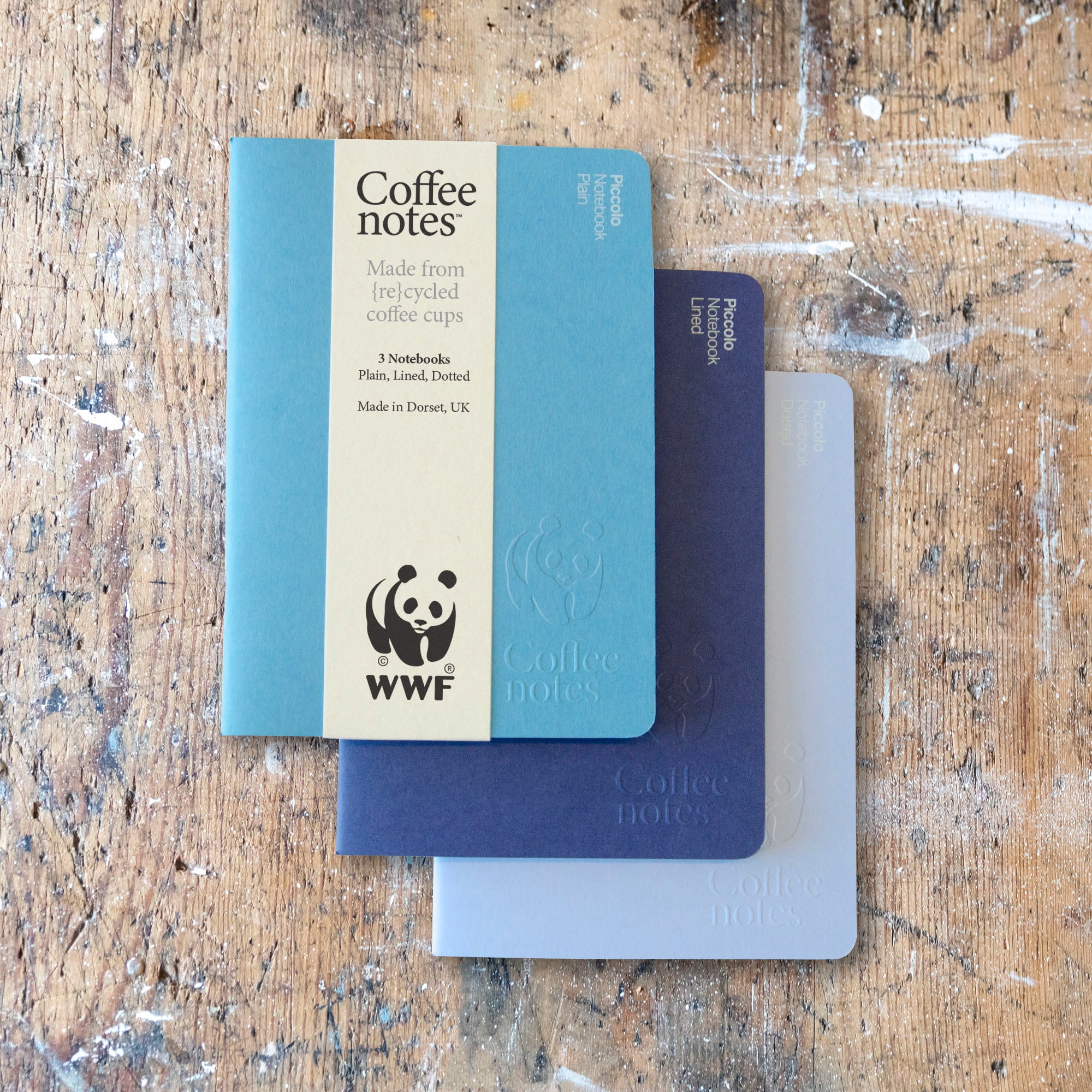 WWF x Coffeenotes Set of Three Stitched Notebooks - Splash