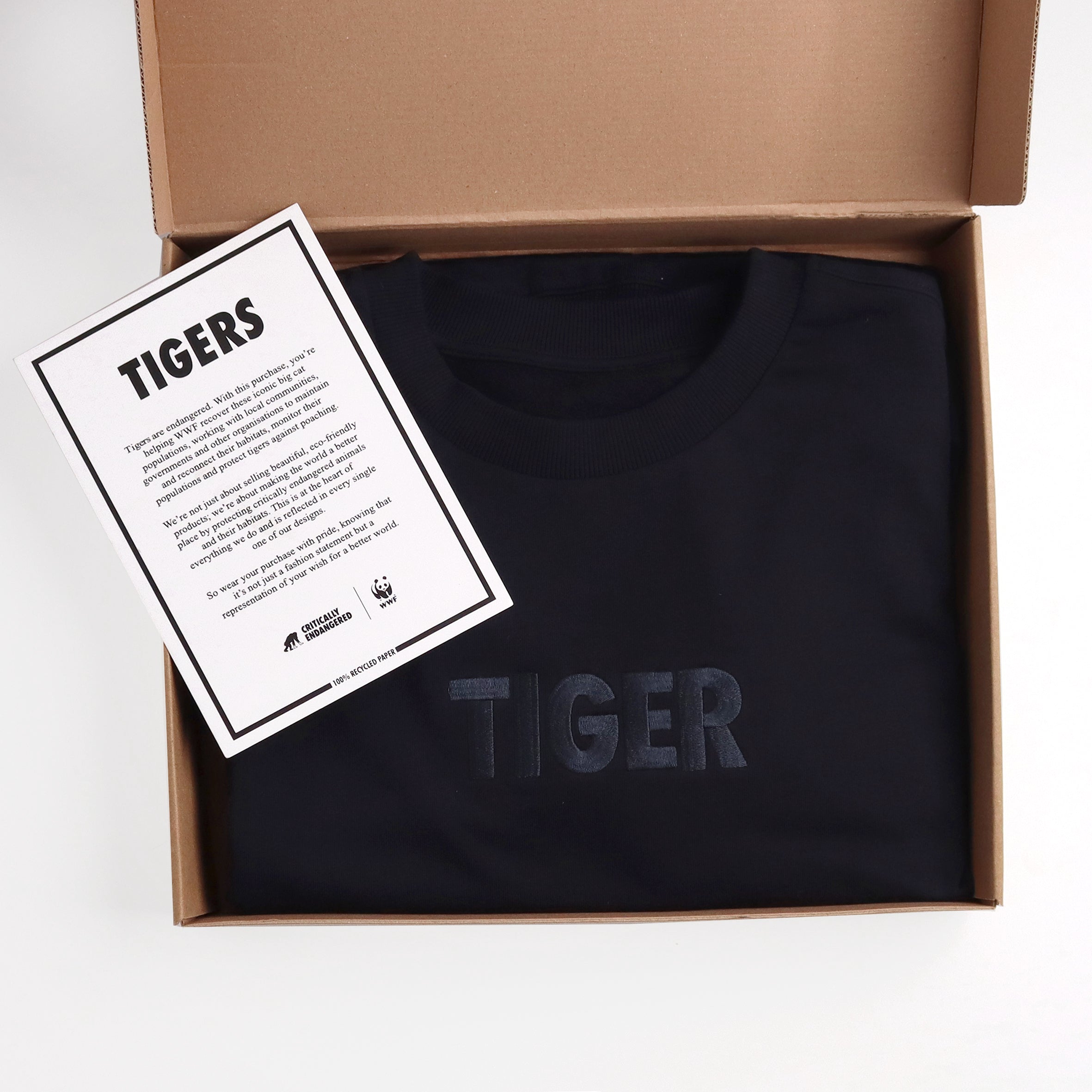 Critically Endangered Unisex Tiger Sweatshirt - Charcoal