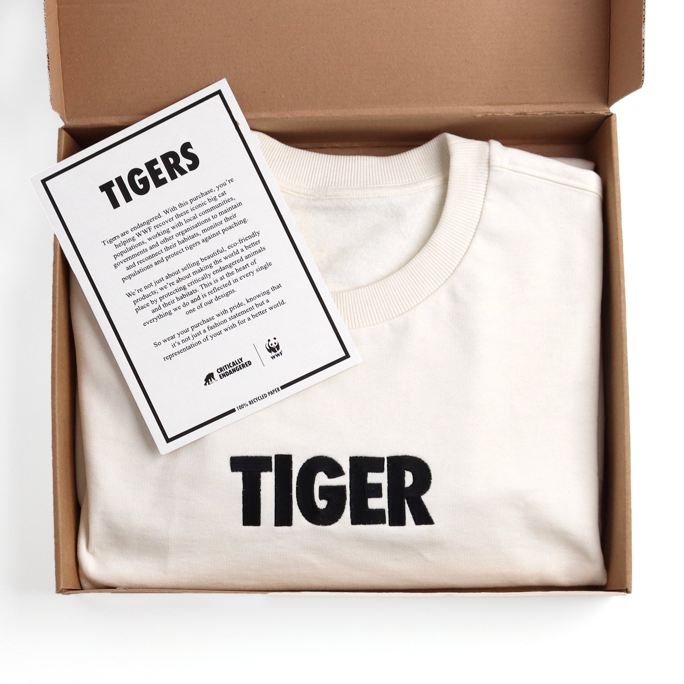 Critically Endangered Unisex Tiger Sweatshirt - Oat
