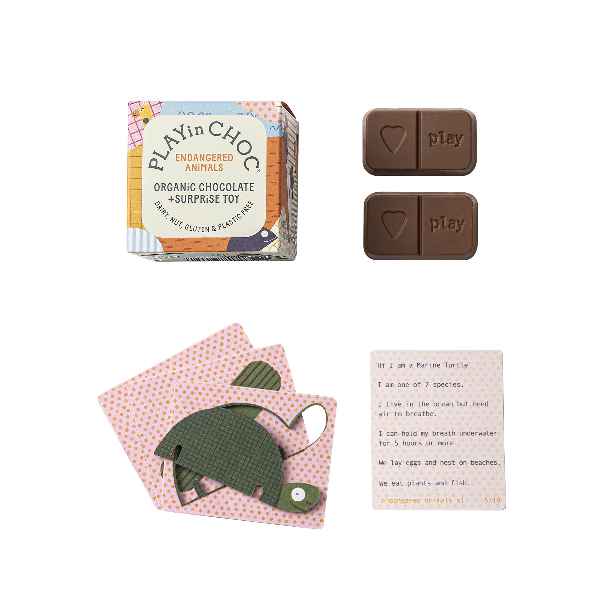 PLAYin CHOC 18 Endangered Animals Gift Set