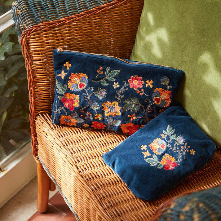 Botanical Garden Mini Pouch - Navy