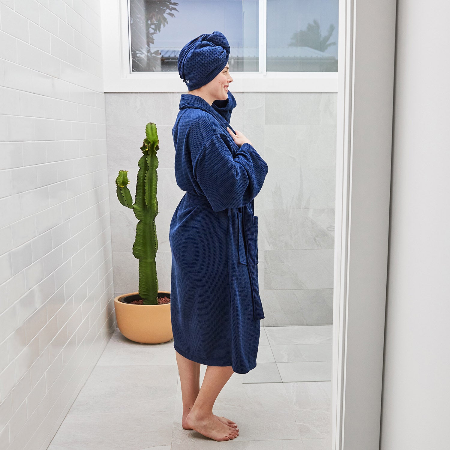 Bath Robe - Nautical Navy