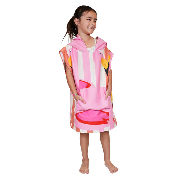 Dock & Bay Kids Poncho - Flamboyant Flamingos