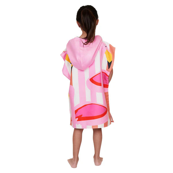 Dock & Bay Kids Poncho - Flamboyant Flamingos