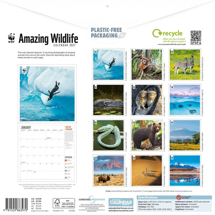 WWF Amazing Wildlife Calendar 2027