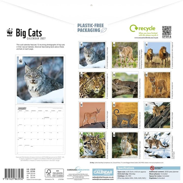WWF Big Cats Calendar 2027