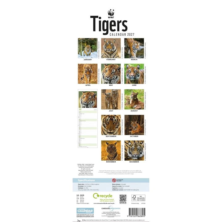 WWF Tigers Calendar 2027
