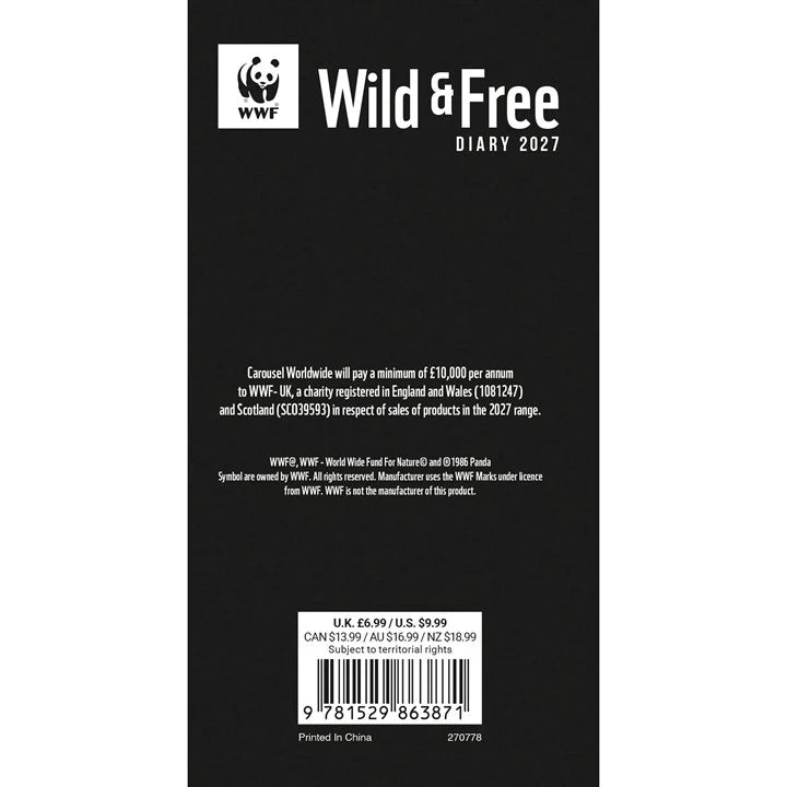 WWF Wild & Free Slim Diary 2027