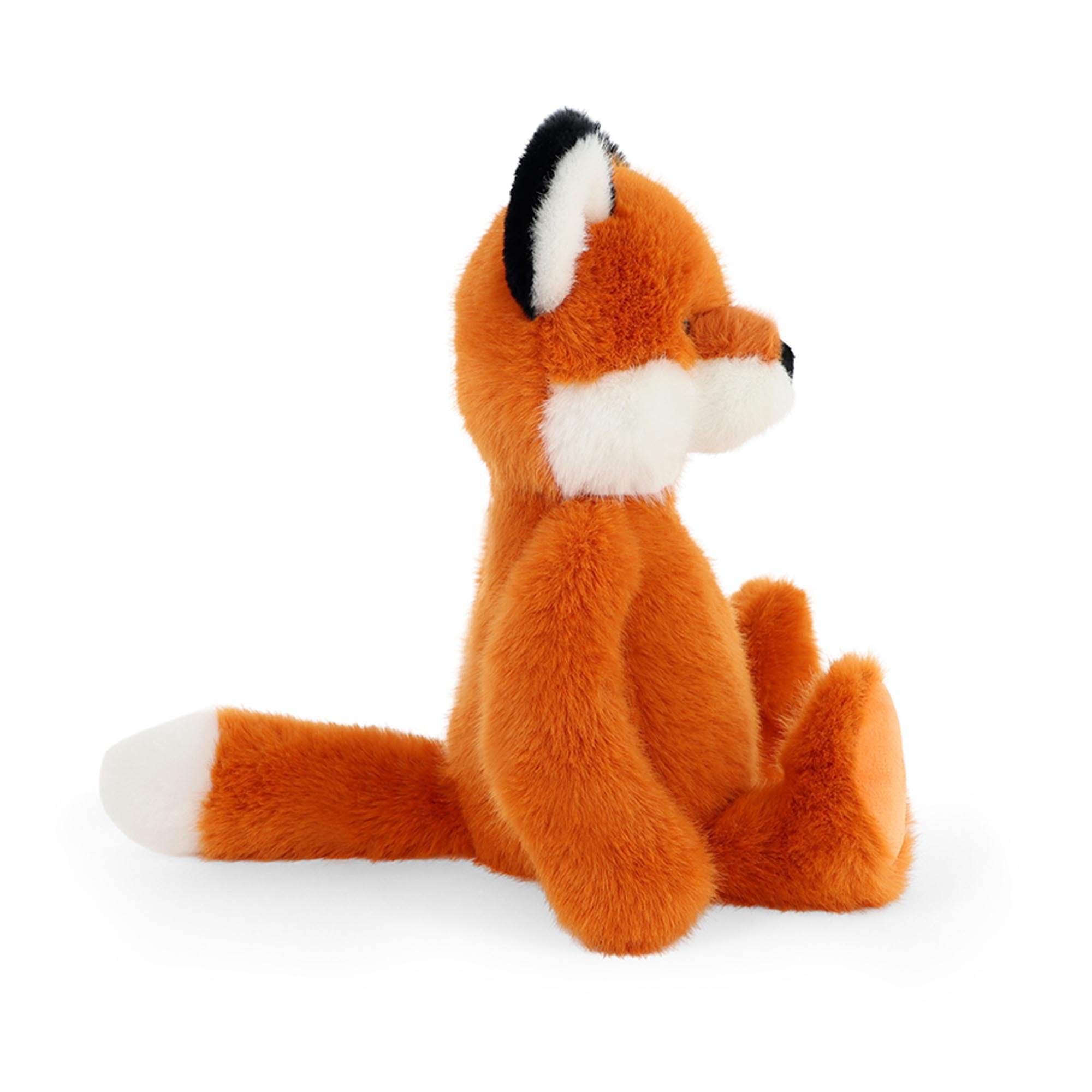Fox plush toy sitting side on