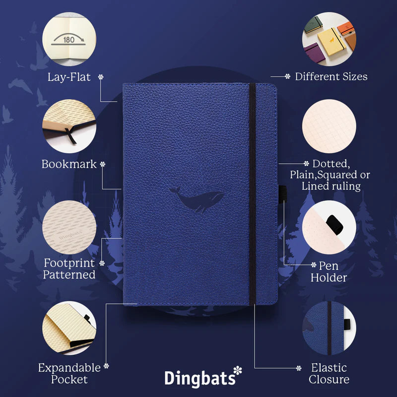 Dingbats Blue Whale A5 Notebook