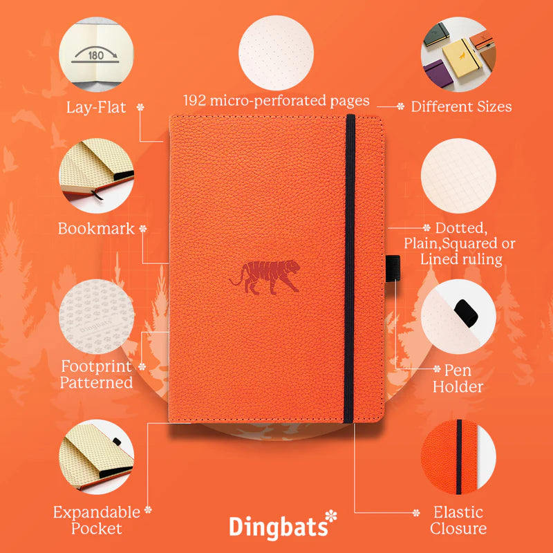 Dingbats Orange Tiger A5 Notebook