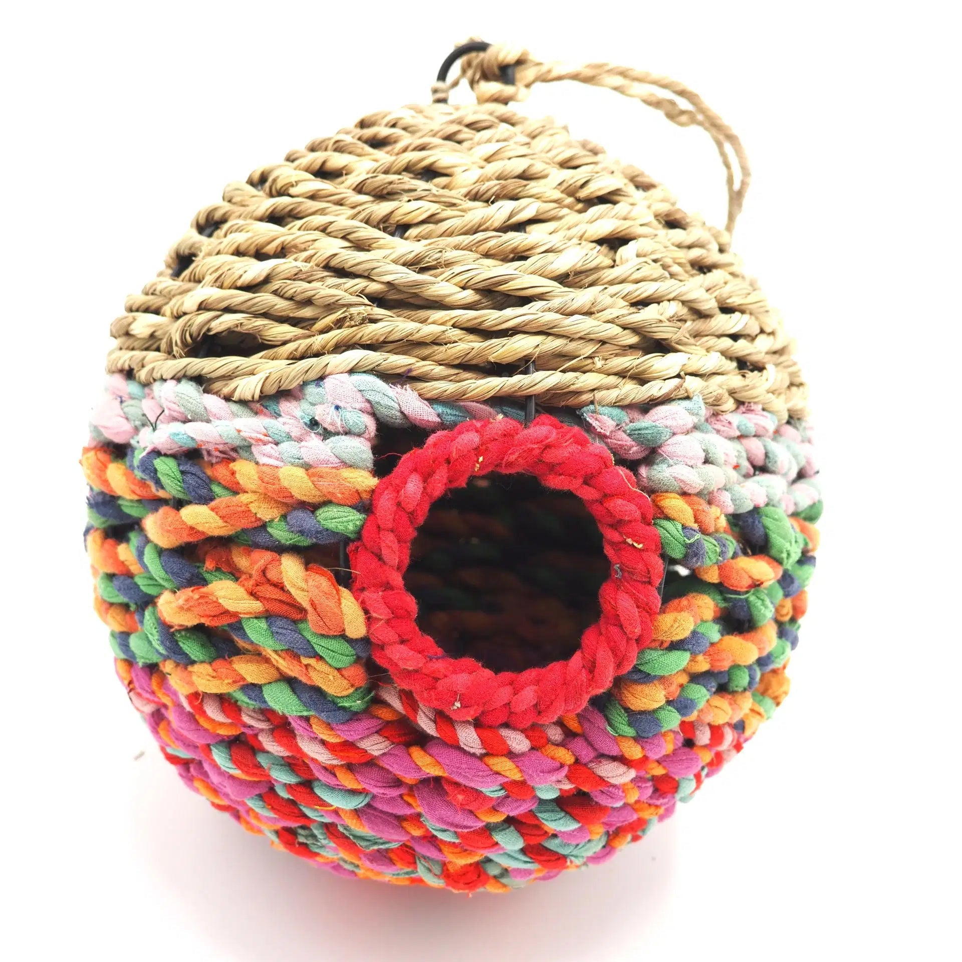 Munja & Reclaimed Sari Fabric Bird Nester