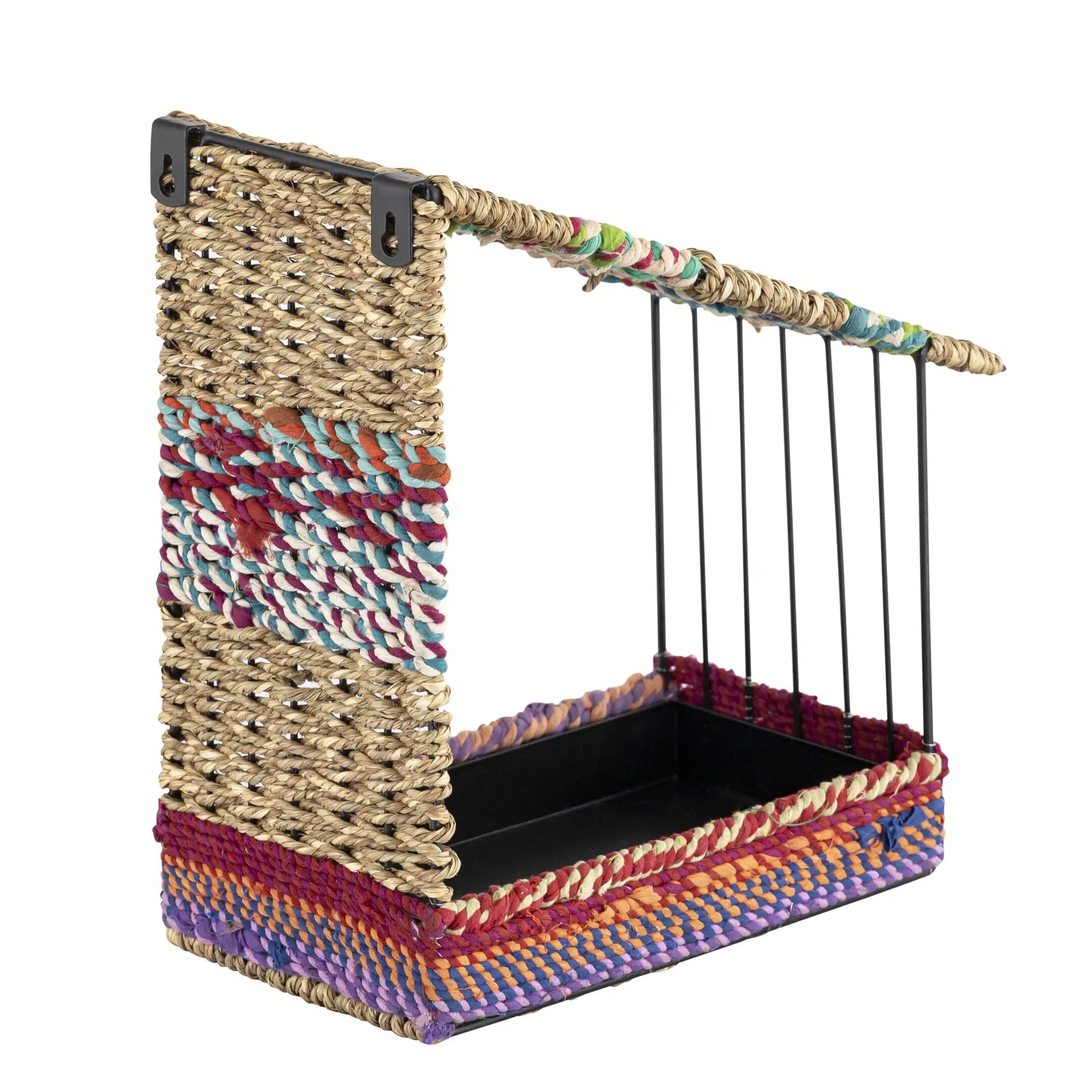 Munja & Reclaimed Sari Fabric Wall Bird Feeder