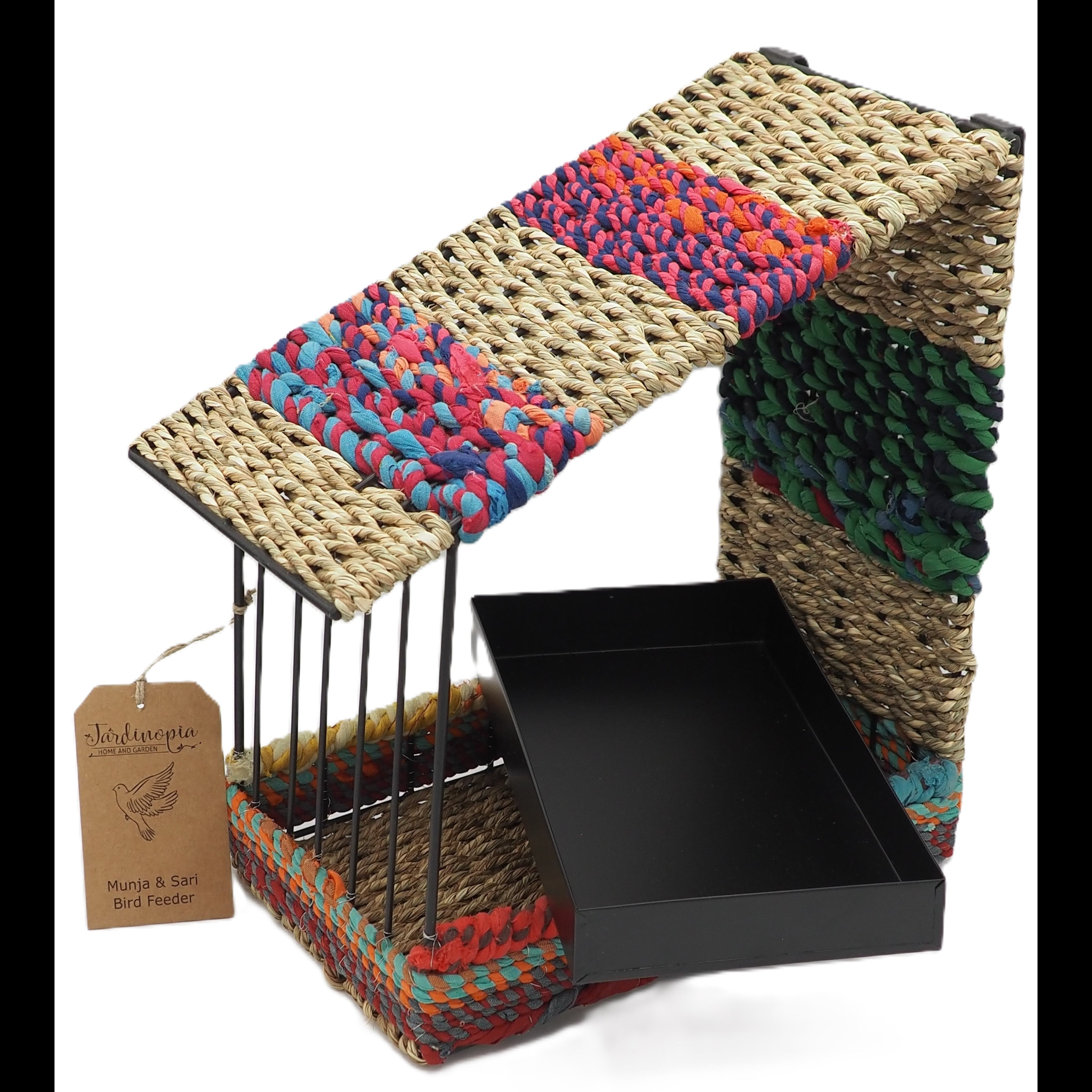 Munja & Reclaimed Sari Fabric Wall Bird Feeder