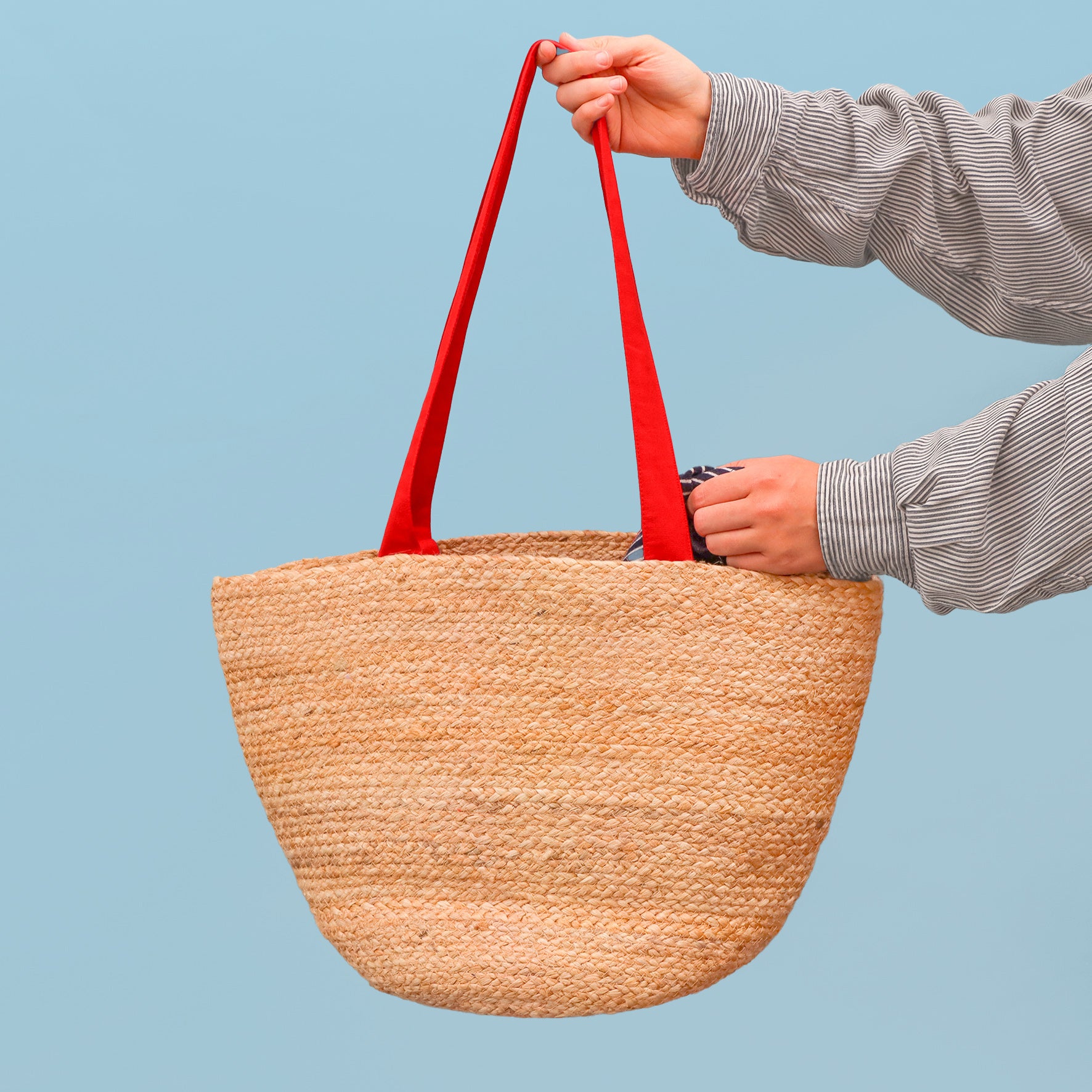 Shopper Jute with Red handles