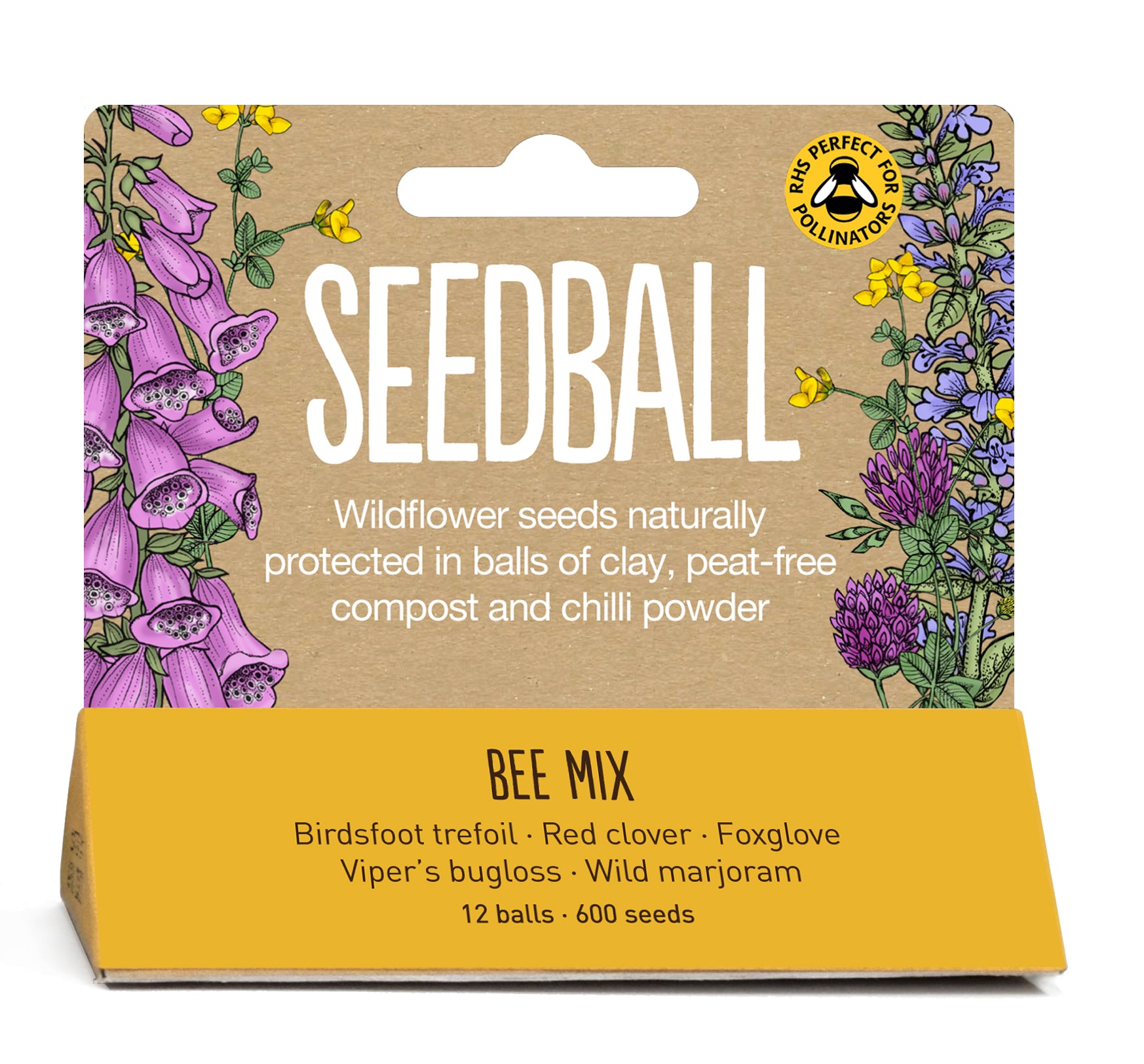 Seedball Mini Meadow Bamboo Pots - Bee Mix