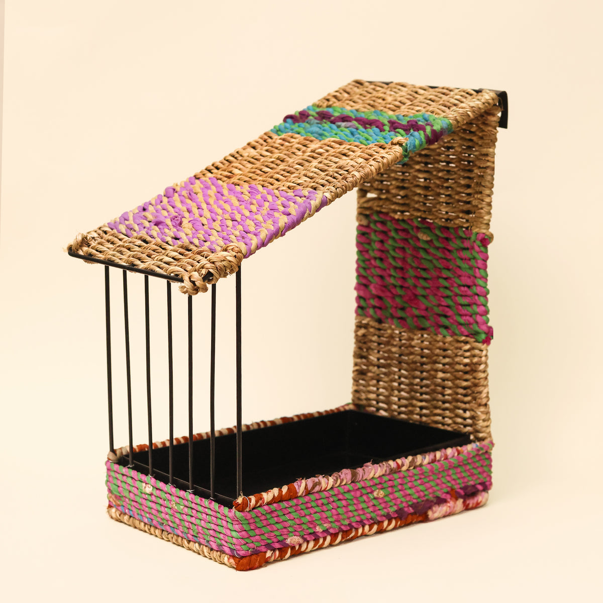 Munja & Reclaimed Sari Fabric Wall Bird Feeder