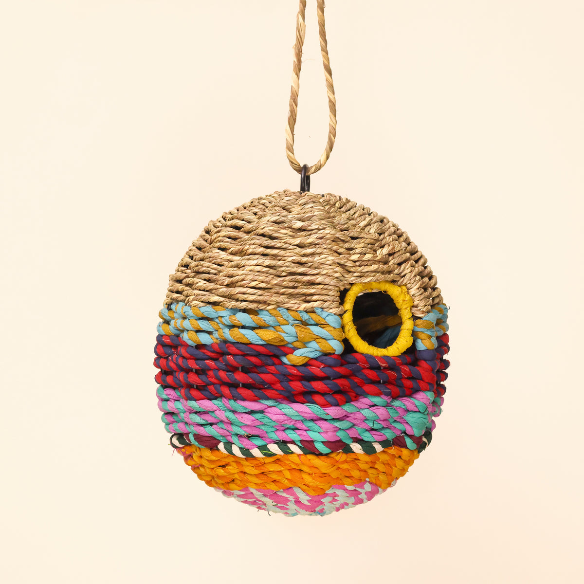 Munja & Reclaimed Sari Fabric Bird Nester