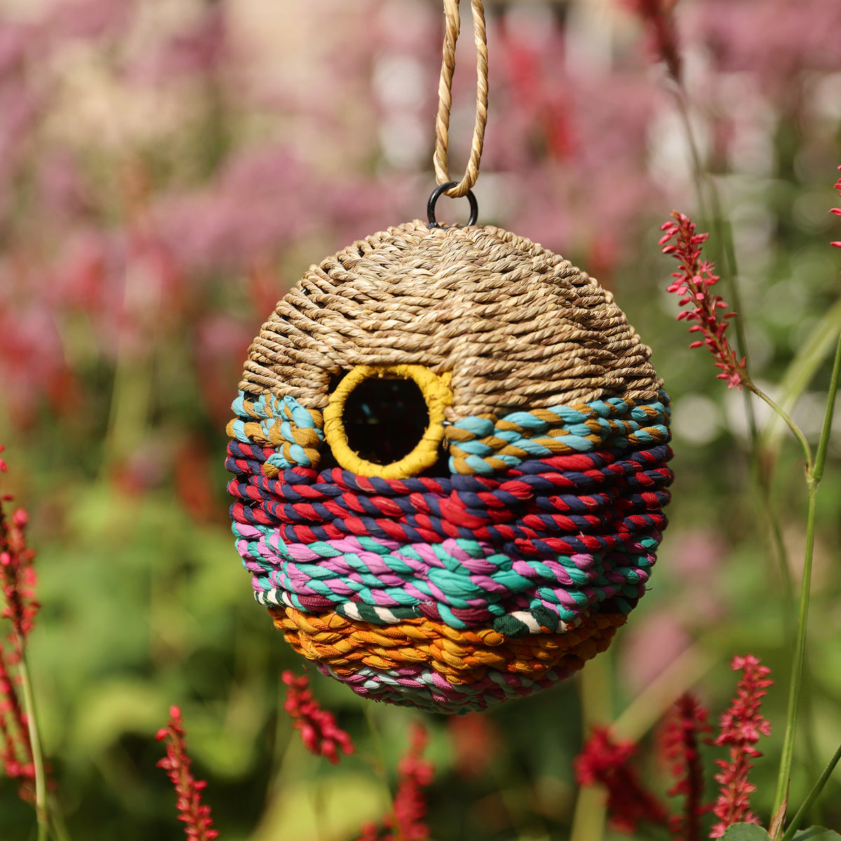 Munja & Reclaimed Sari Fabric Bird Nester