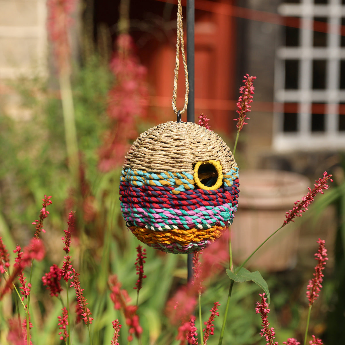 Munja & Reclaimed Sari Fabric Bird Nester
