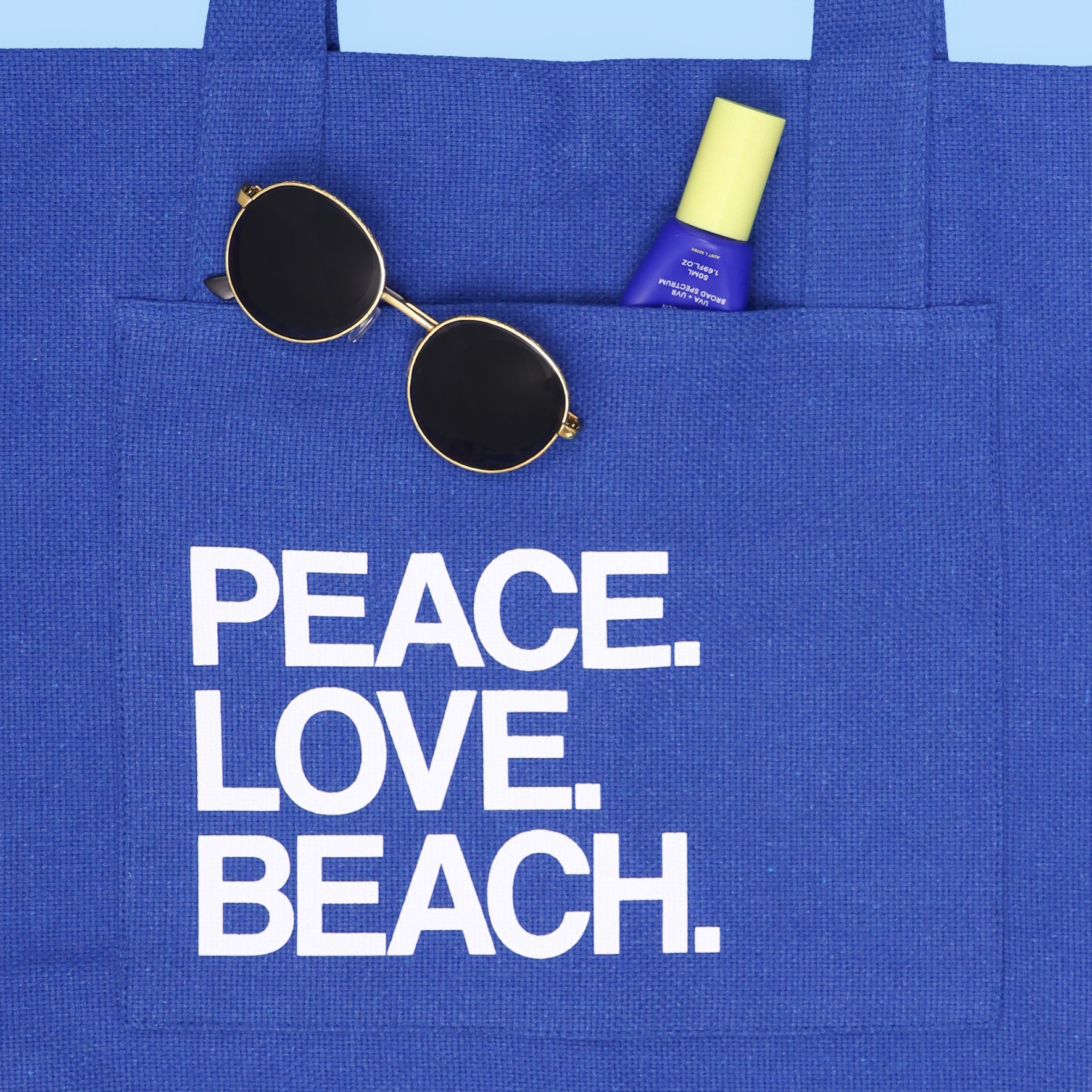 Cotton Beach Bag - Blue