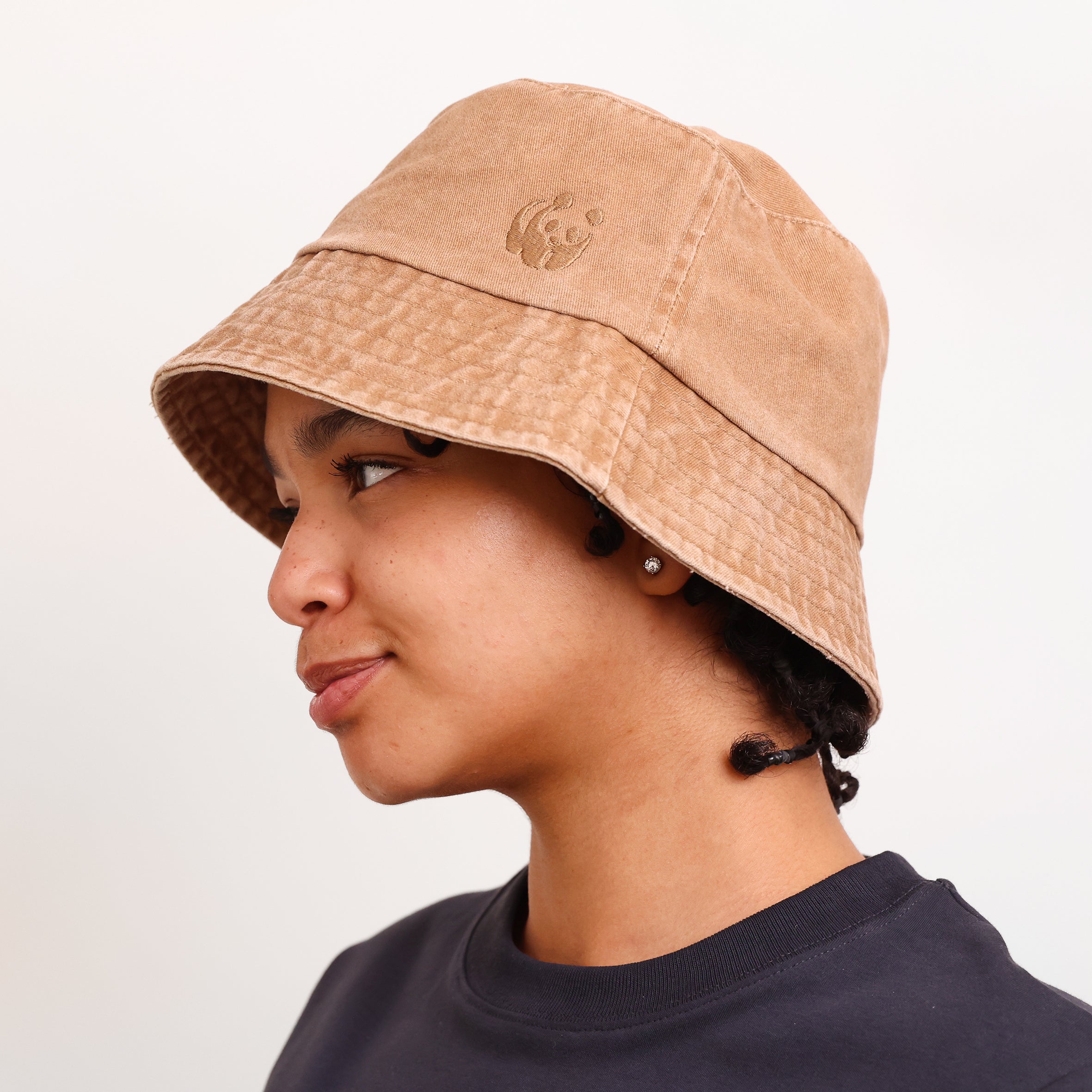 WWF Washed Effect Bucket Hat - Camel