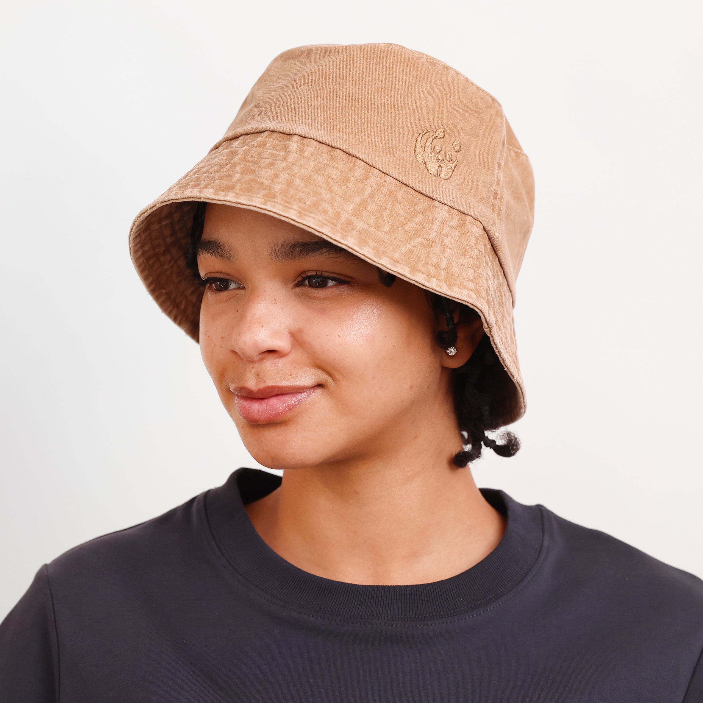 WWF Washed Effect Bucket Hat - Camel