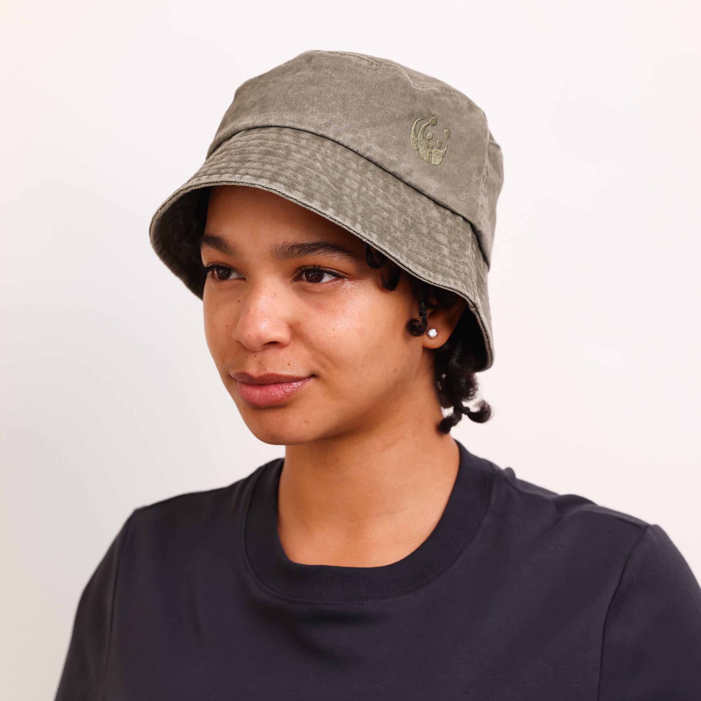 WWF Washed Effect Bucket Hat - Khaki