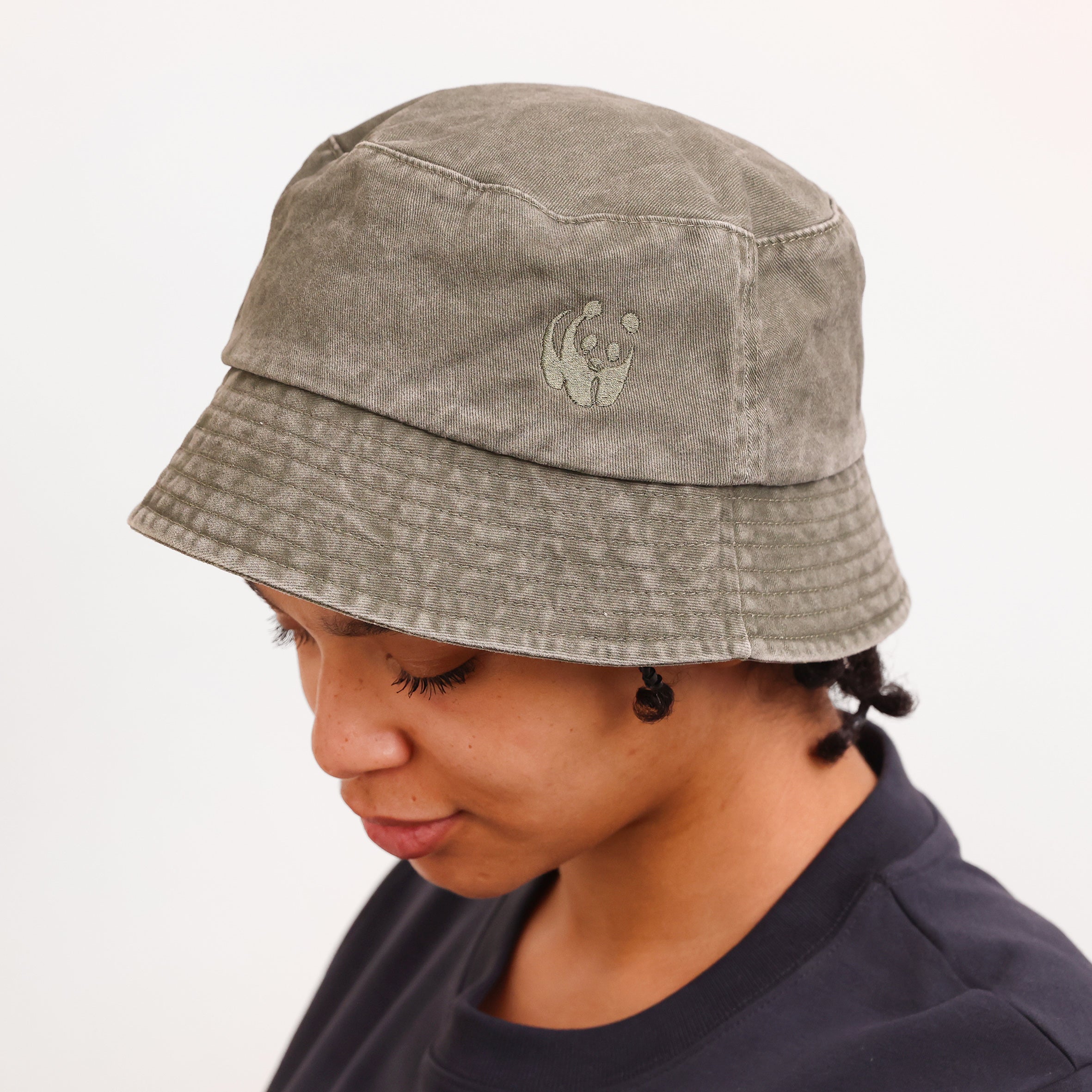 WWF Washed Effect Bucket Hat - Khaki