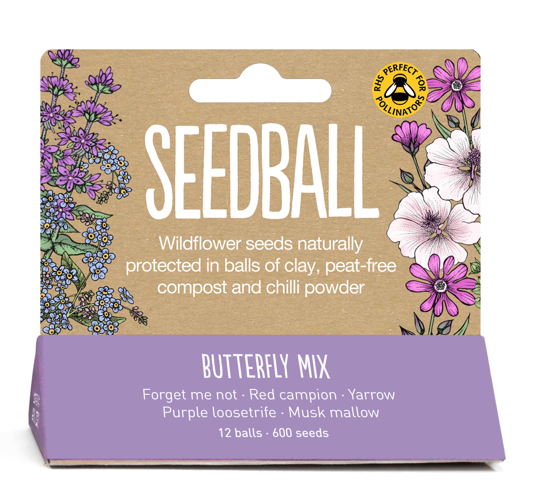 Seedball Mini Meadow Bamboo Pots - Butterfly Mix