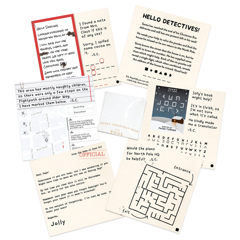Example of mystery cards laid on white surface