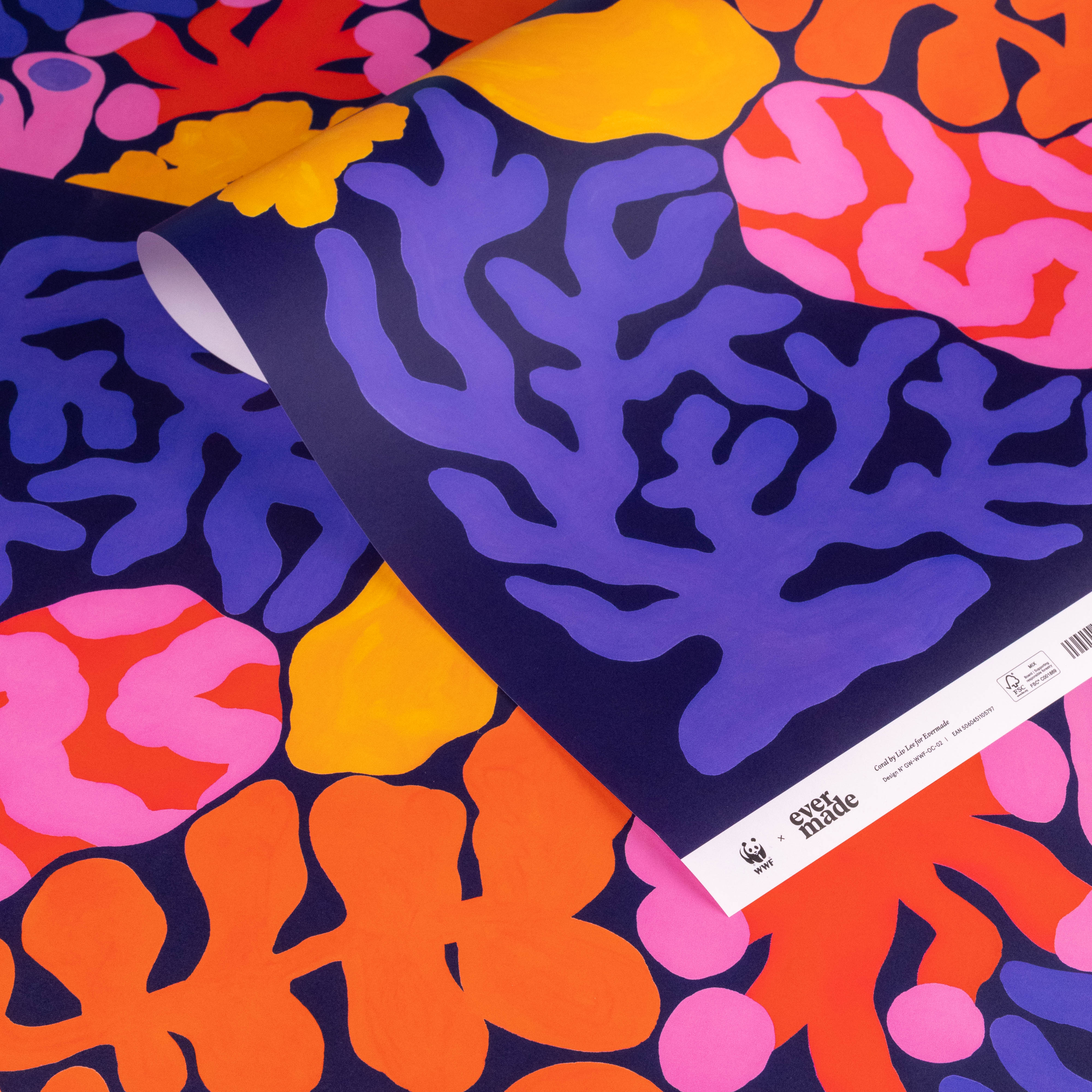 Evermade x Liv Lee - Coral WWF Luxury Gift Wrap (2 Sheets)