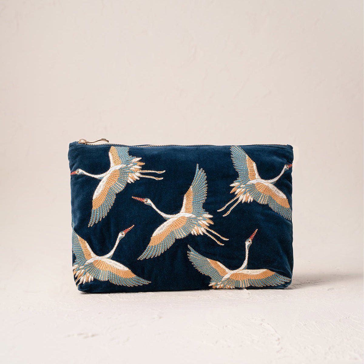 Cranes Everyday Pouch - Ink Blue