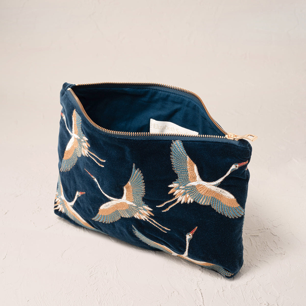 Cranes Everyday Pouch - Ink Blue