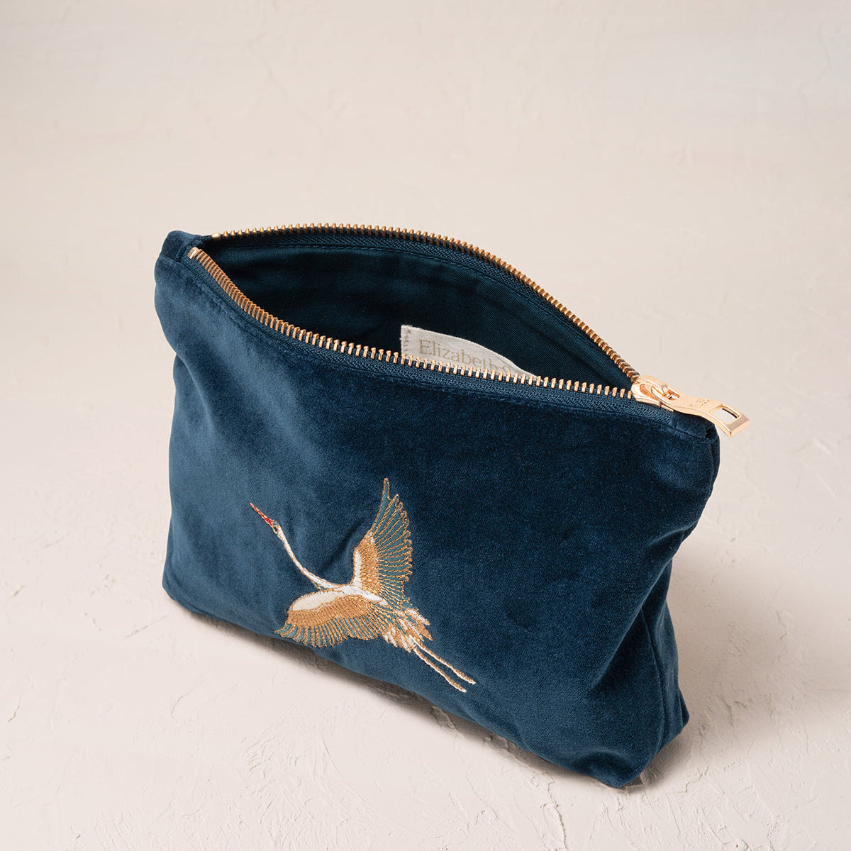 Cranes Mini Pouch - Ink Blue