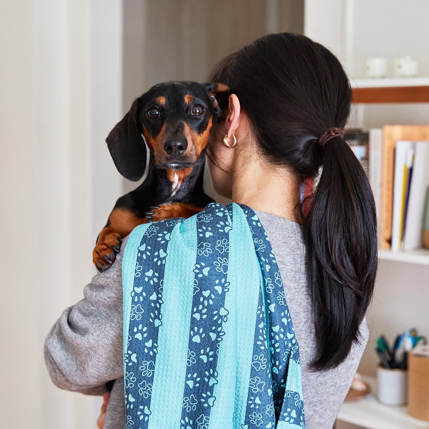 Medium Dog Towel - Bark Blue