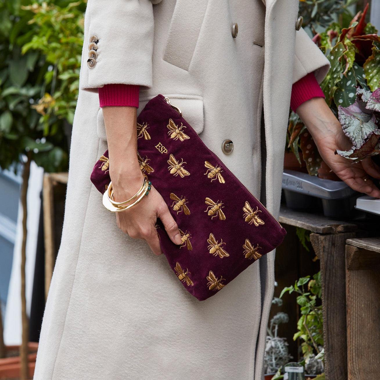 Honey Bee Everyday Pouch - Plum