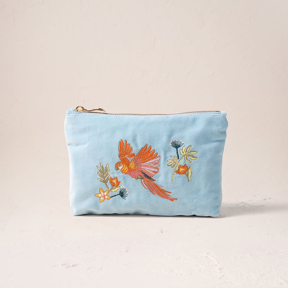 Flying Parrots Mini Pouch - French Blue