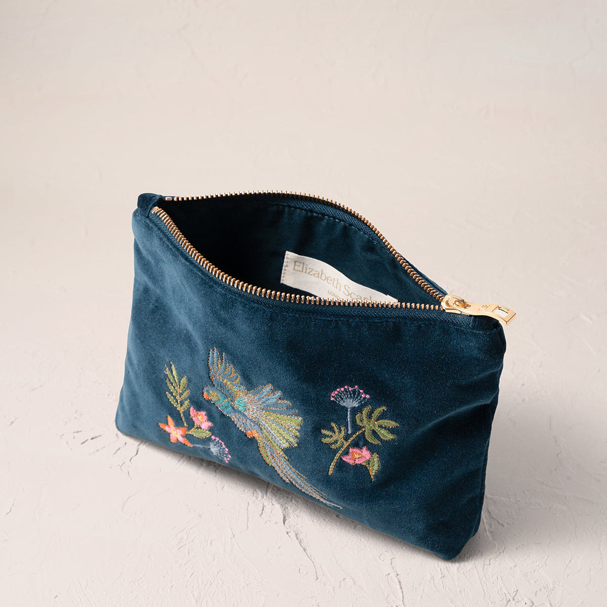 Flying Parrots Mini Pouch - Ink Blue