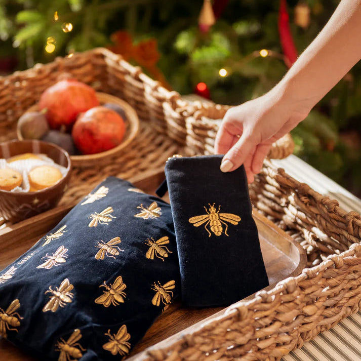 Honey bee Glasses Case - Charcoal