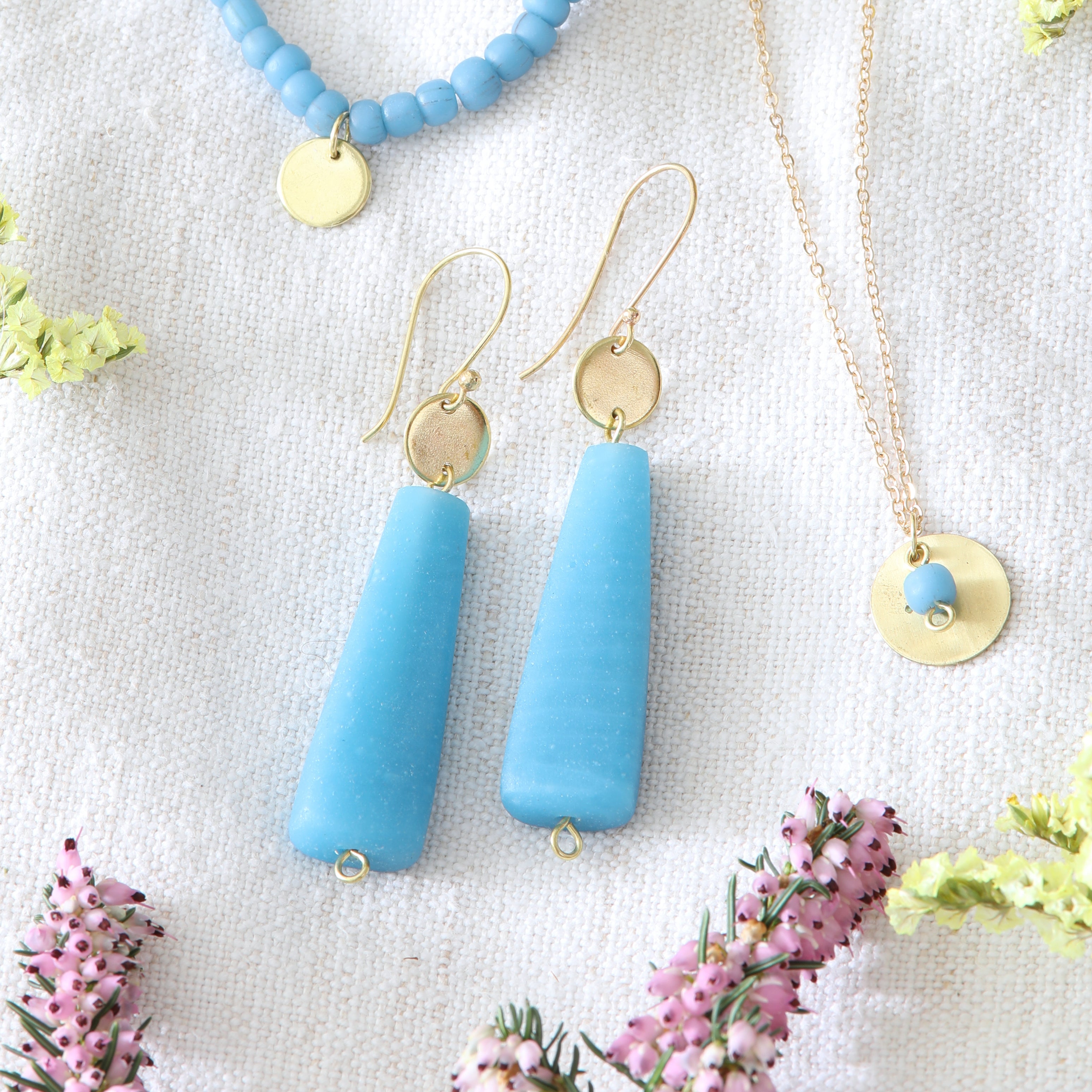 Garden Large Earrings - Blue