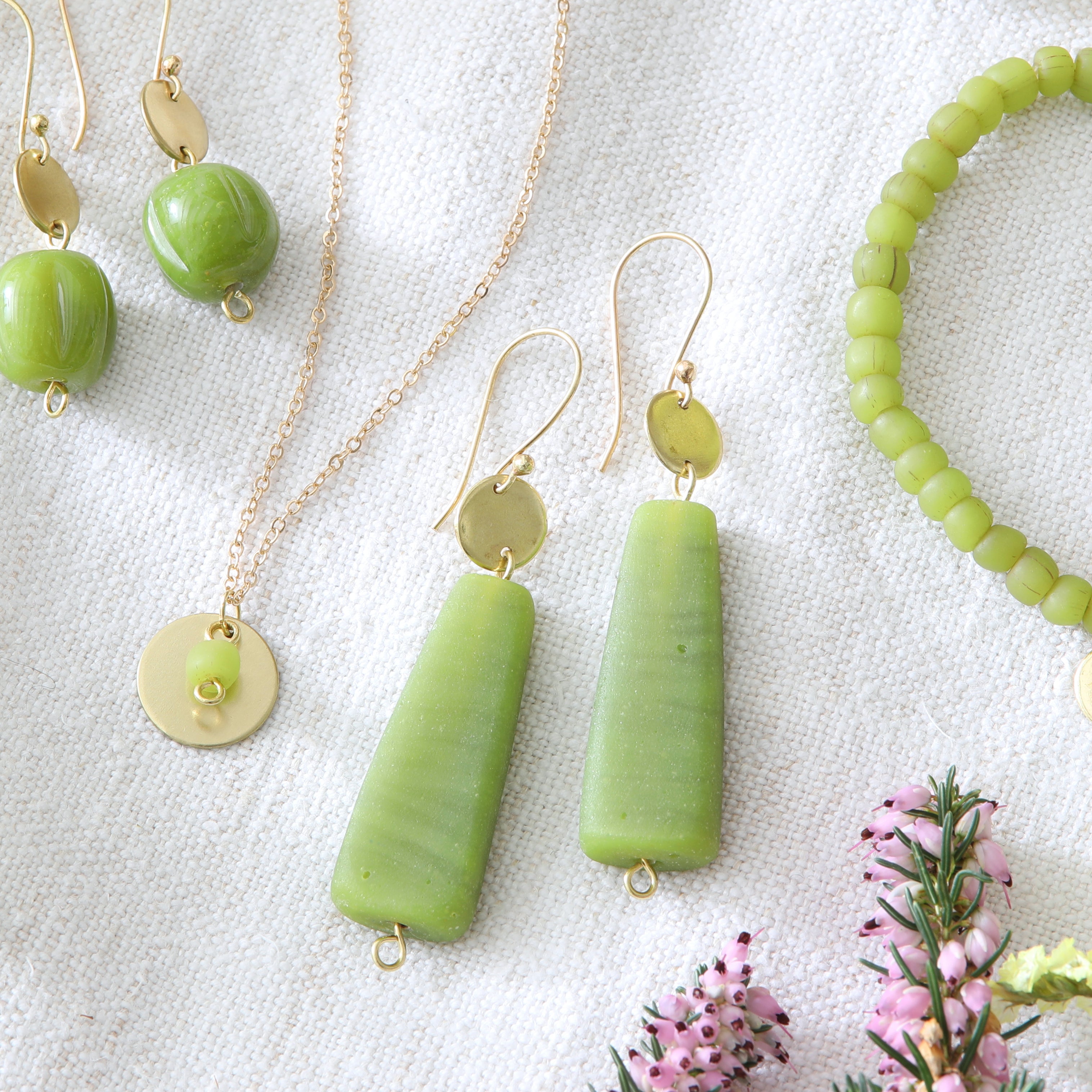 Garden Large Earrings - Lime