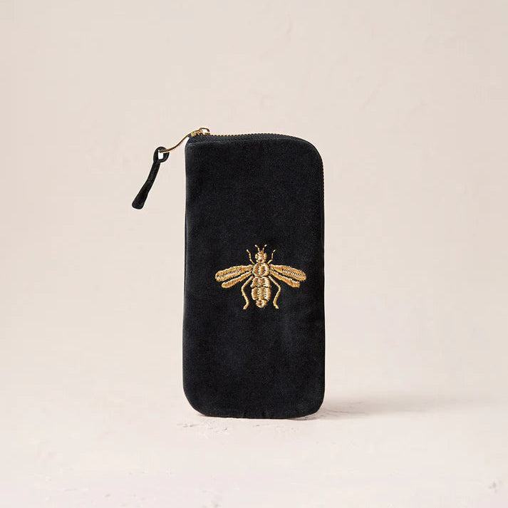 Honey bee Glasses Case - Charcoal