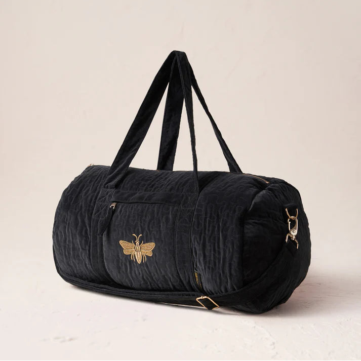 Honey bee Overnight Bag - Charcoal