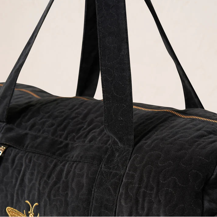 Honey bee Overnight Bag - Charcoal