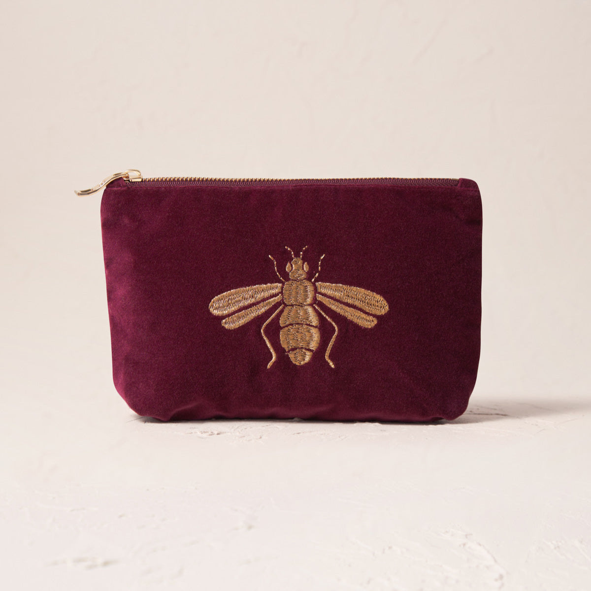 Honey Bee Mini Pouch - Plum
