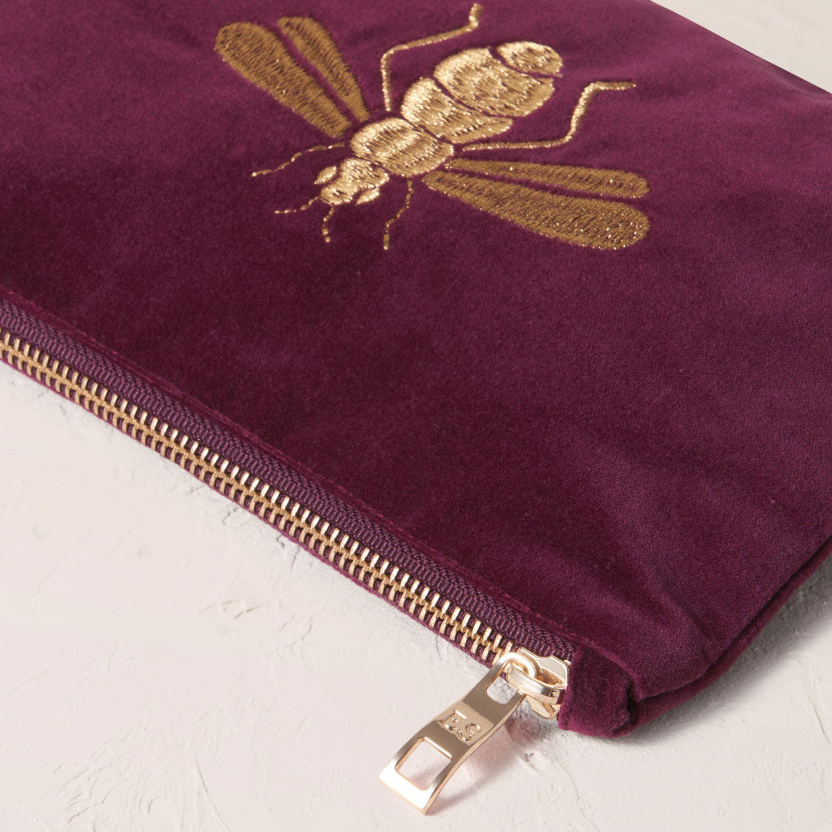 Honey Bee Mini Pouch - Plum
