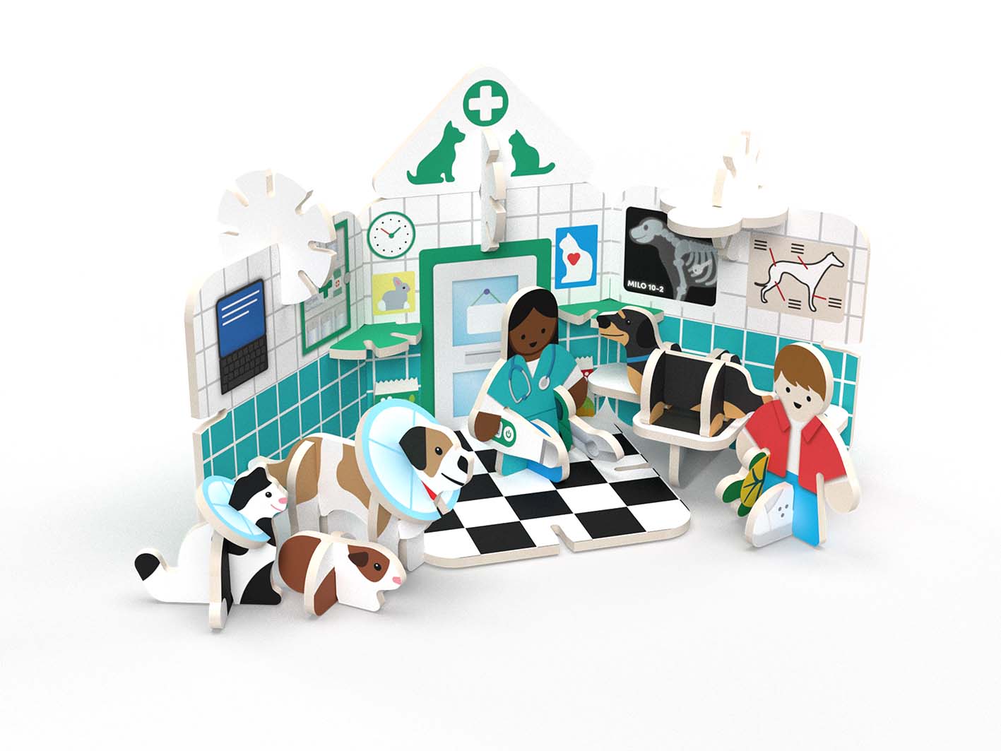 Pop-out & Build Mini Vets Play Set