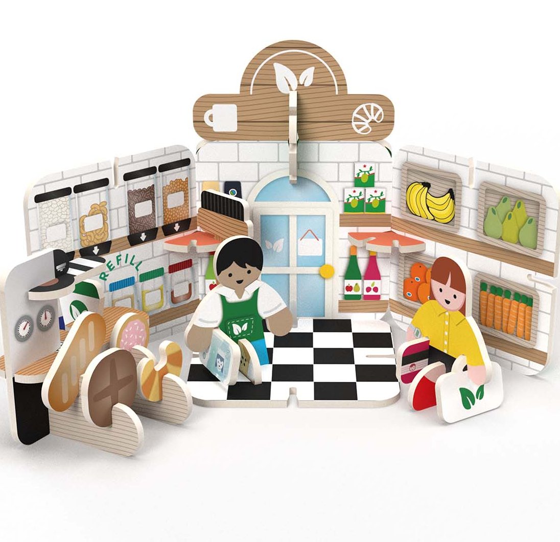 Pop-out & Build Mini Refill Café Play Set