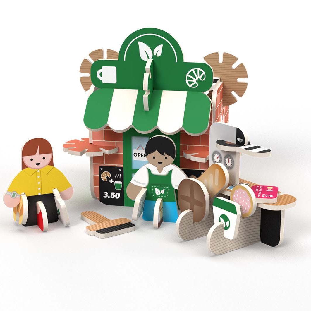 Pop-out & Build Mini Refill Café Play Set